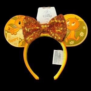 AuthenticDisney ORANGE BIRD Sequin Bow Minnie Ears - NWT